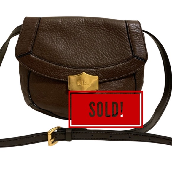 Polo Ralph Lauren Handbags - SOLD! POLO RALPH LAUREN Small Mahogany Brown Leather Vintage Flap XBody